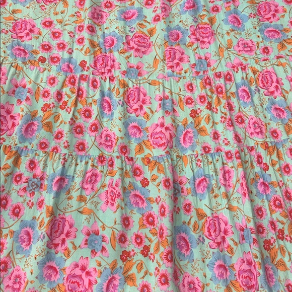 Easel Boho Style Floral Print Oversized Balloon Sleeve Midi Dress Size Small - Picture 11 of 11